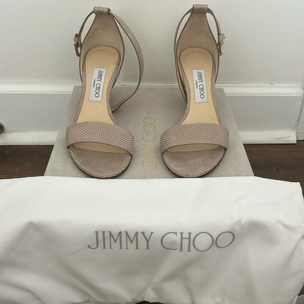 Jimmy Choo Edina 37.5 Nude - Picture 2 of 7